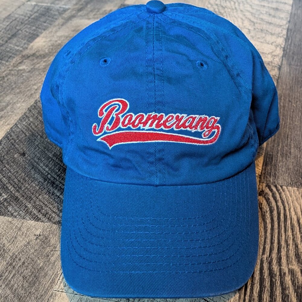 Boomerang Roller Coaster Hat Knott’s Berry Farm Blue Cotton Baseball Cap